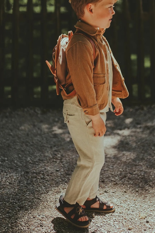 Дитячі штани з домішкою льону Donsje Dado Trousers з додаванням льону бежевий 4079500.98.128