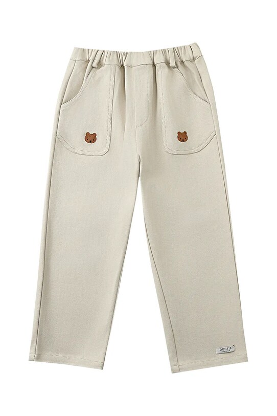 Otroške bombažne hlače Donsje Kassim Trousers Bear 4096301.68.92 bež SS25