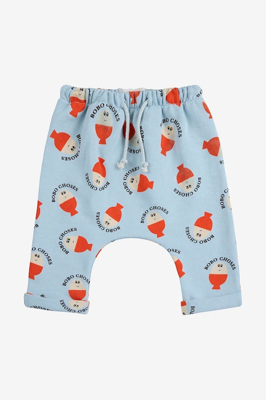 Bobo Choses pantaloni de trening pentru bebeluși Morning Egg tricotaj albastru 125AB059
