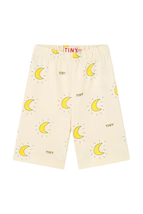 Tinycottons spodnie bawełniane niemowlęce MIDNIGHT SUN BABY PANT nadruk żółty SS25.024