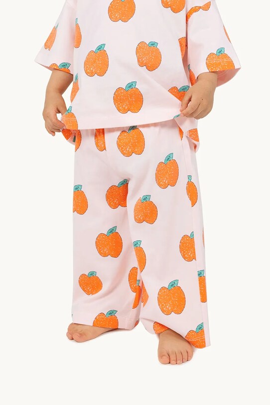 Otroške bombažne hlače Tinycottons APPLES BABY PANT rumena SS25.039