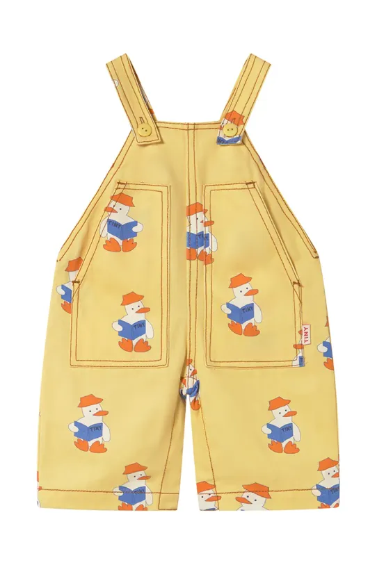 Tinycottons ogrodniczki niemowlęce BABY READERS DUNGAREE nadruk żółty SS25.195