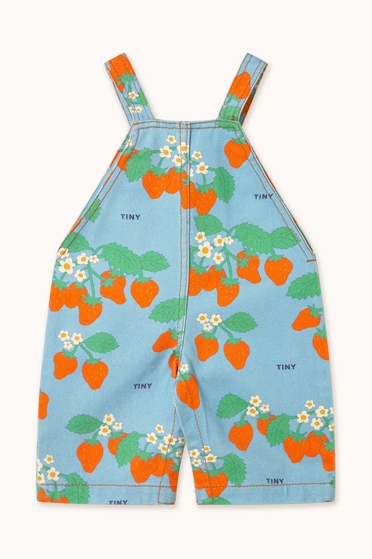 Chlapec Detské nohavice na traky Tinycottons BABY STRAWBERRIES DUNGAREE SS25.220 modrá