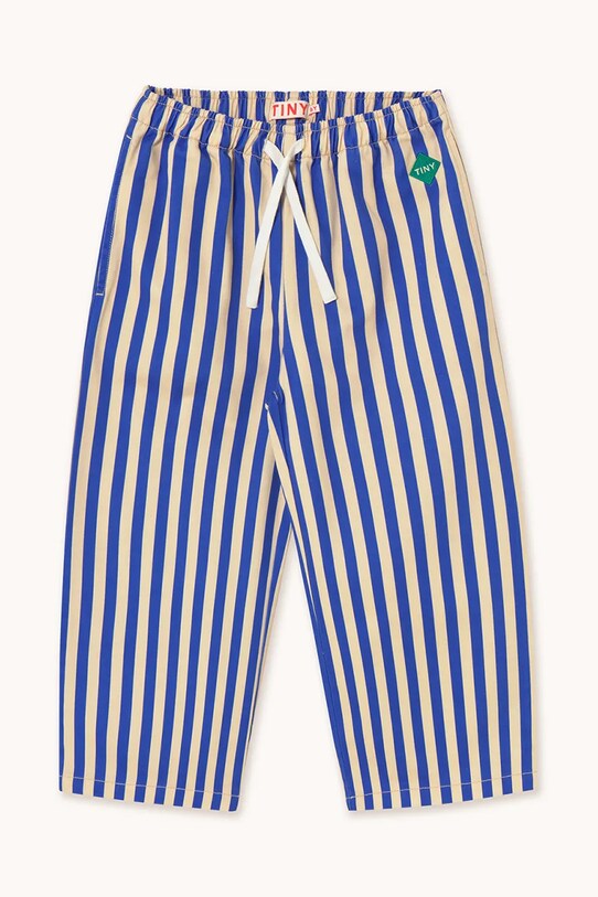 Tinycottons spodnie bawełniane dziecięce STRIPES WOVEN PANT SS25.229 niebieski SS25