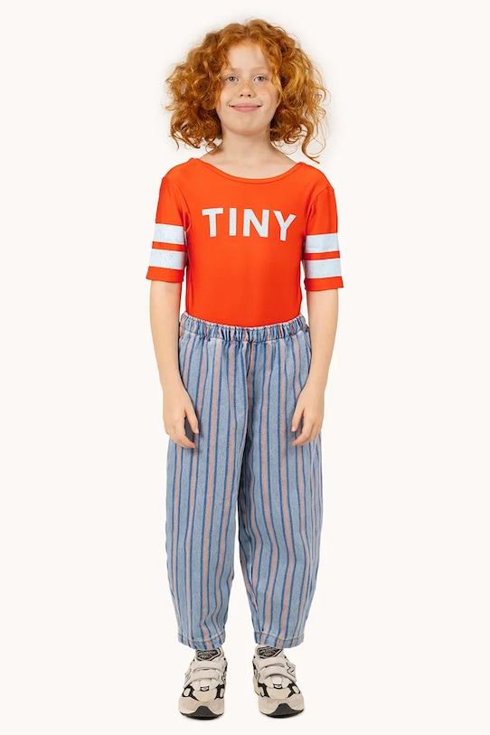 Detské bavlnené nohavice Tinycottons STRIPES MULTICOLOR PANT bavlna modrá SS25.238