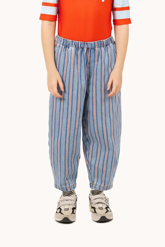Tinycottons pantaloni de bumbac pentru copii STRIPES MULTICOLOR PANT albastru SS25.238