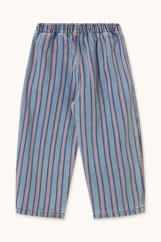 Băieți Tinycottons pantaloni de bumbac pentru copii STRIPES MULTICOLOR PANT SS25.238 albastru