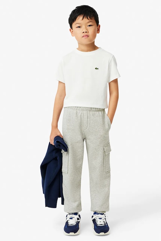 Lacoste spodnie dresowe dziecięce dzianina szary XJ7345