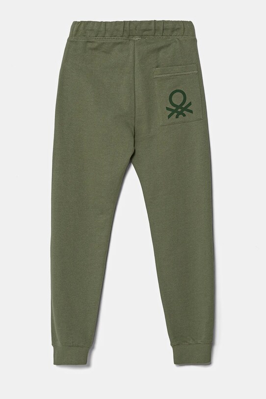United Colors of Benetton pantaloni de trening din bumbac pentru copii 3J68CF058.G.Reproposed verde SS25