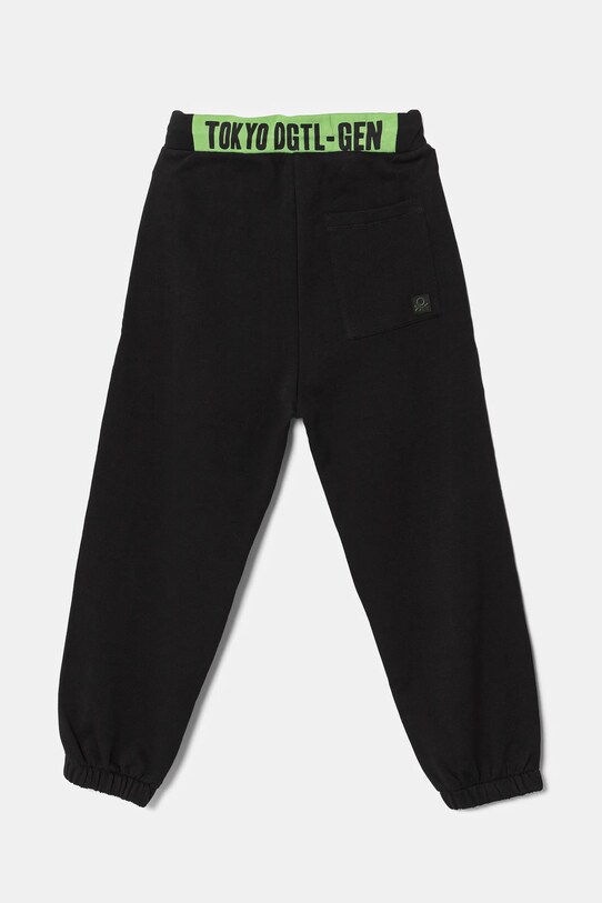 United Colors of Benetton pantaloni de trening din bumbac pentru copii 3J68CF05W.G.Seasonal negru SS25