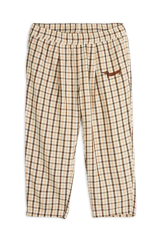 Otroške hlače Mini Rodini Gingham 2523016113 bež SS25