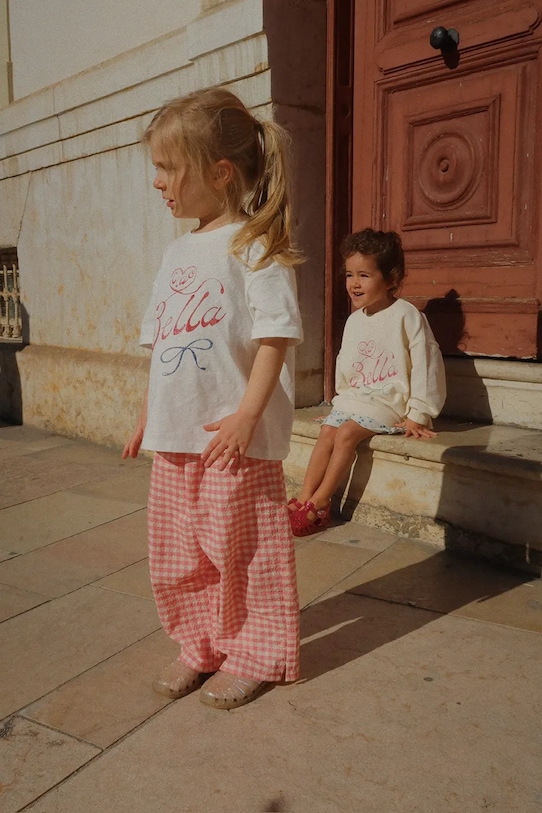 Konges Sløjd spodnie bawełniane dziecięce RHW X KS BELLA PANTS GOTS KS103590