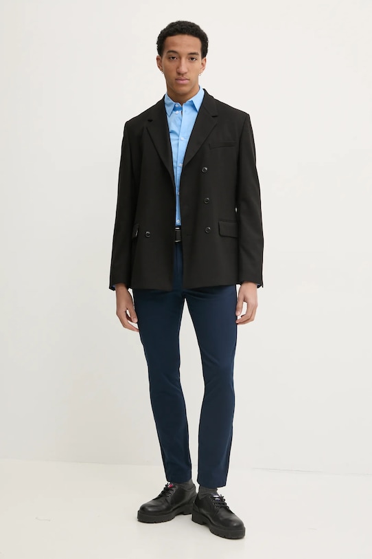 Tommy Jeans pantaloni DM0DM20282 bleumarin AW25