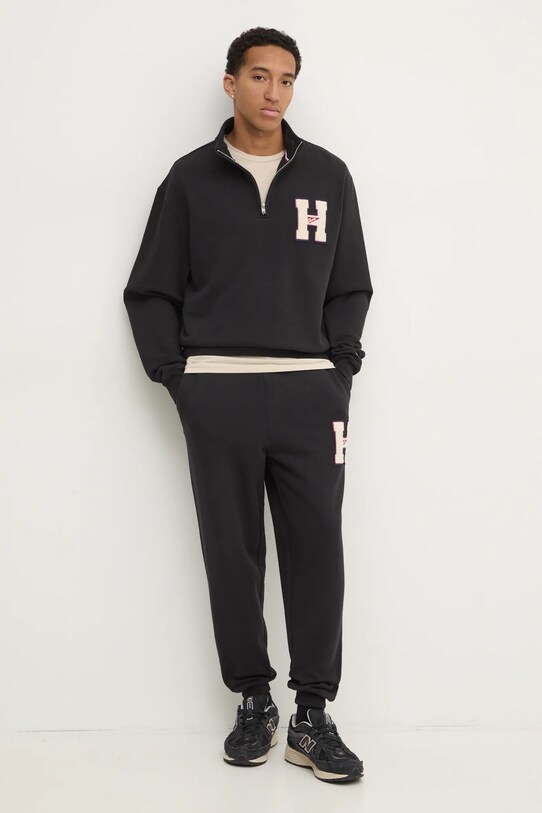 Tommy Jeans pantaloni de trening din bumbac DM0DM21277 negru SS25