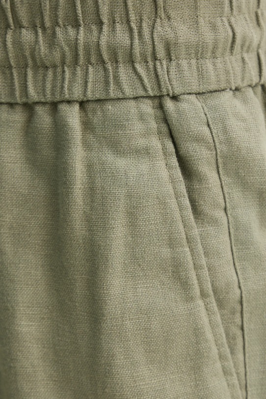 Льняні штани Les Deux зелений LDM510162