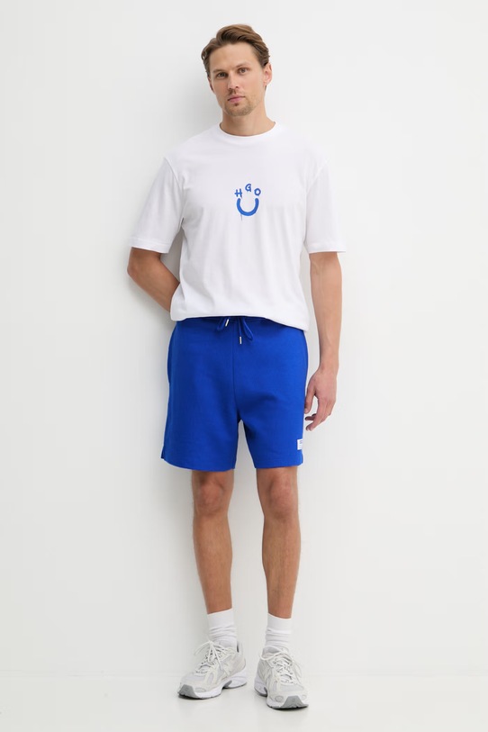 HUGO Blue sportske kratke hlače muške s pamukom 50534451 plava SS26