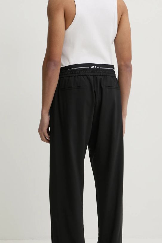 Îmbrăcăminte MSGM pantaloni de lana 3840MP14.257127 negru