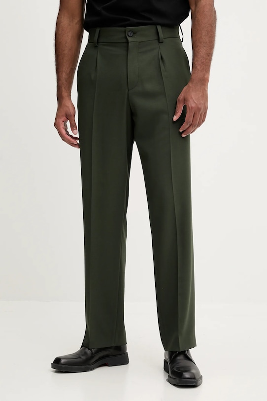 HUGO spodnie z elastanem zielony 50538671
