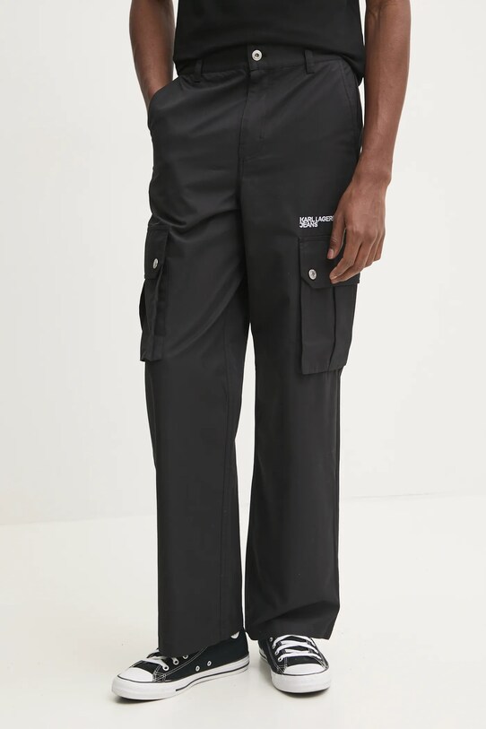 Nohavice Karl Lagerfeld Jeans látka čierna A1M10054