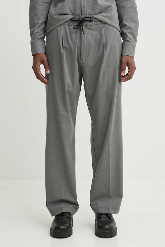 HUGO pantaloni din lână panza gri 50530911