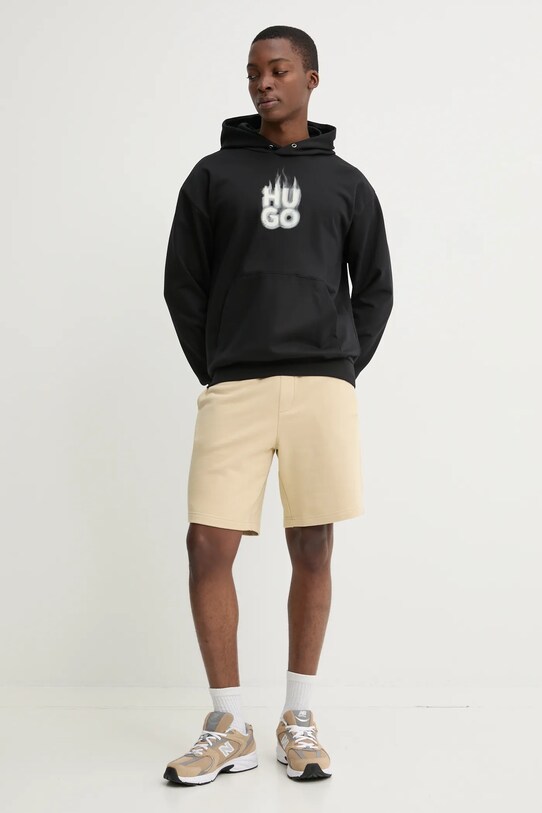 HUGO pantaloni scurti din bumbac 50530696 bej SS25