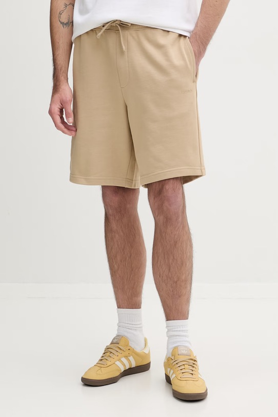 HUGO pantaloni scurți din bumbac bumbac bej 50530696