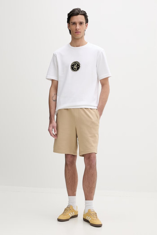 HUGO pantaloni scurți din bumbac 50530696 bej SS26