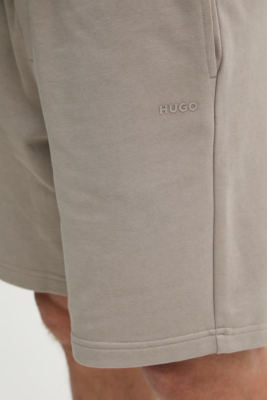 HUGO teplákové šortky pánske bavlnené Dayono béžová 50530696