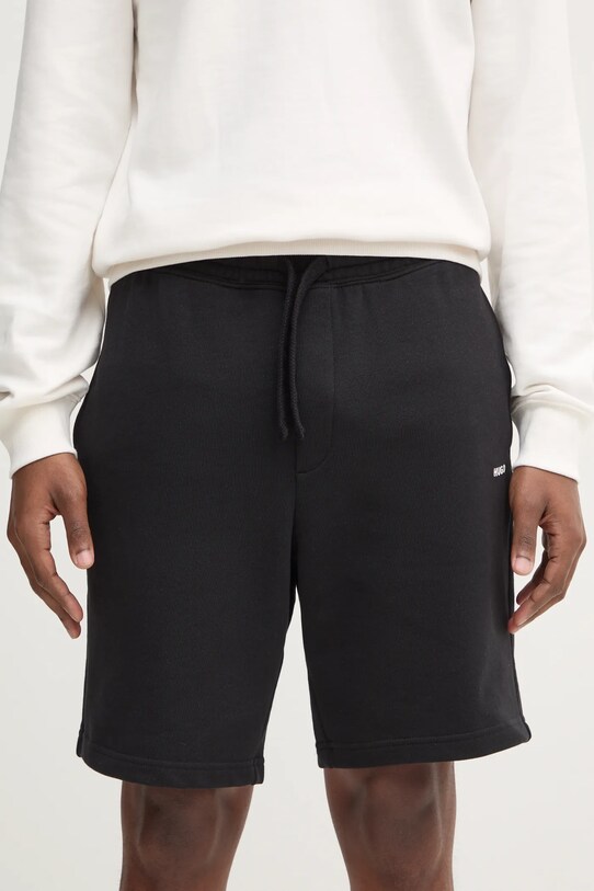 HUGO szorty bawełniane bawełna czarny 50530696