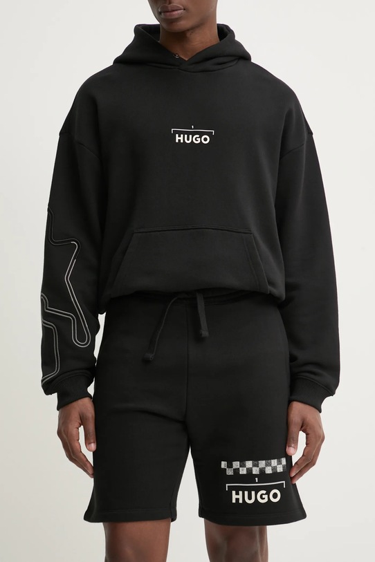 HUGO pantaloni scurti tricotaj negru 50531759