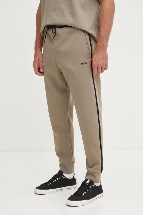 BOSS Green pantaloni de trening uni bej 50530030