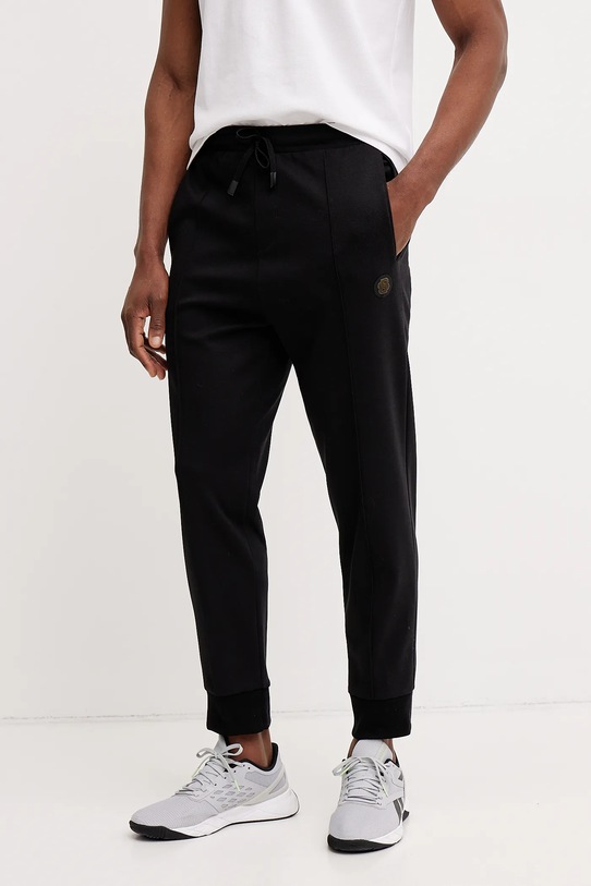 BOSS Green spodnie dresowe dzianina czarny 50543434