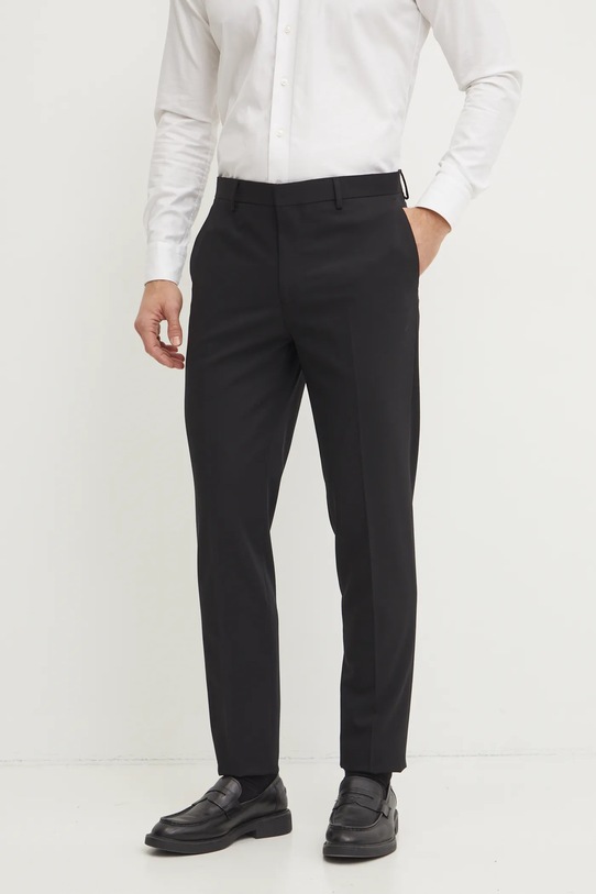 Calvin Klein pantaloni de lana potrivit negru K10K114347