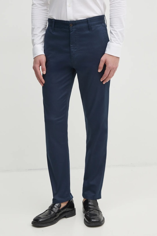 Hlače BOSS Orange s elastinom mornarsko plava 50529332