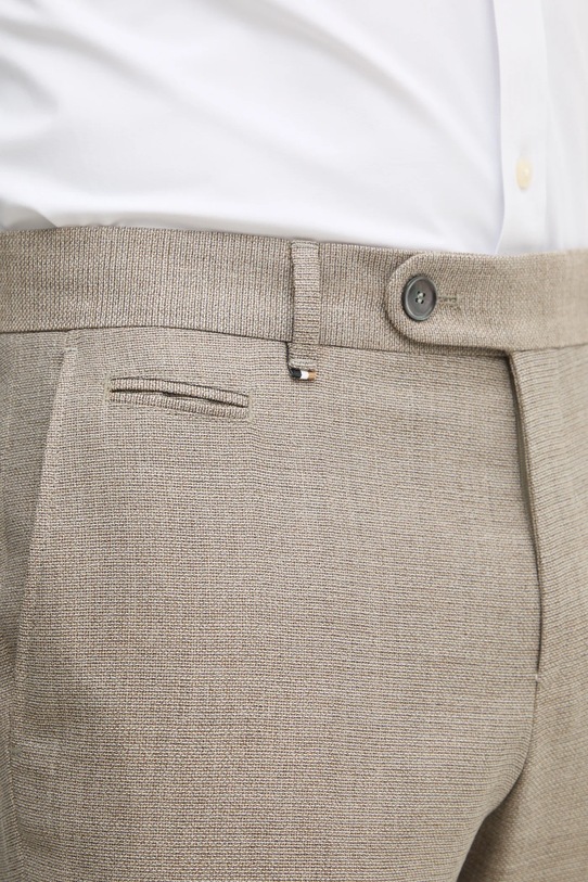 BOSS pantaloni de lana bej 50535045