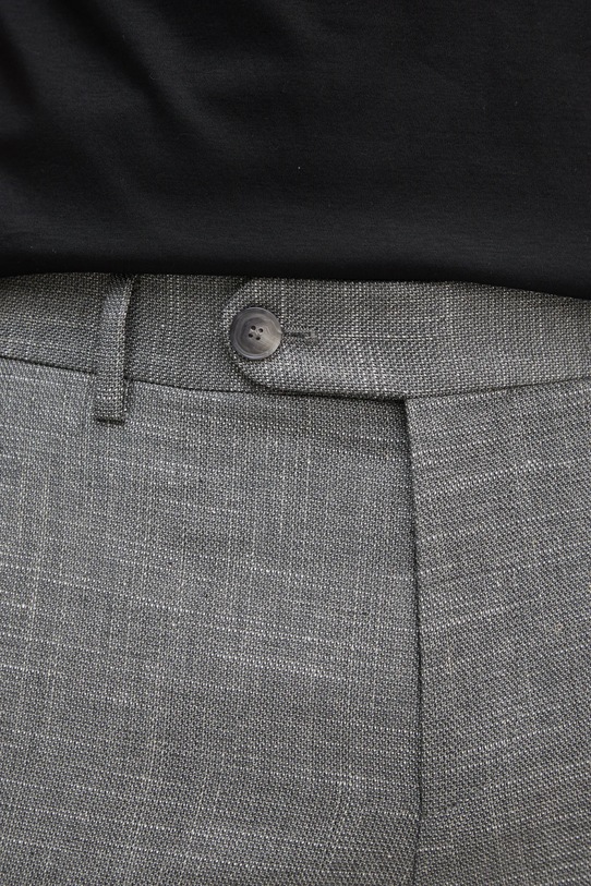 Vlněné kalhoty BOSS šedá 50535685