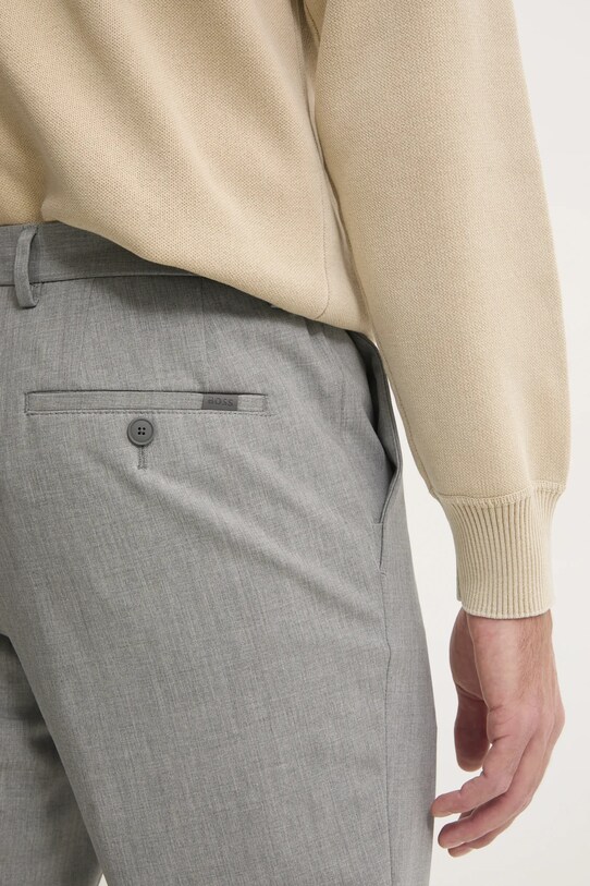 Штани з домішкою вовни BOSS сірий 50535709