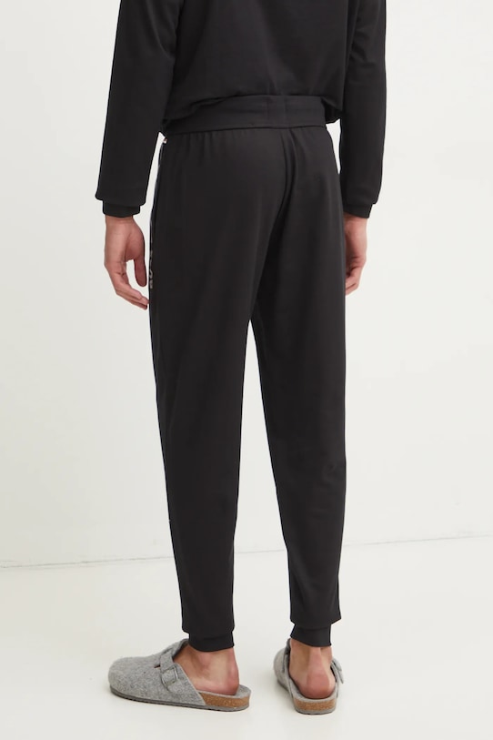BOSS spodnie bawełniane lounge 50535813 czarny SS25