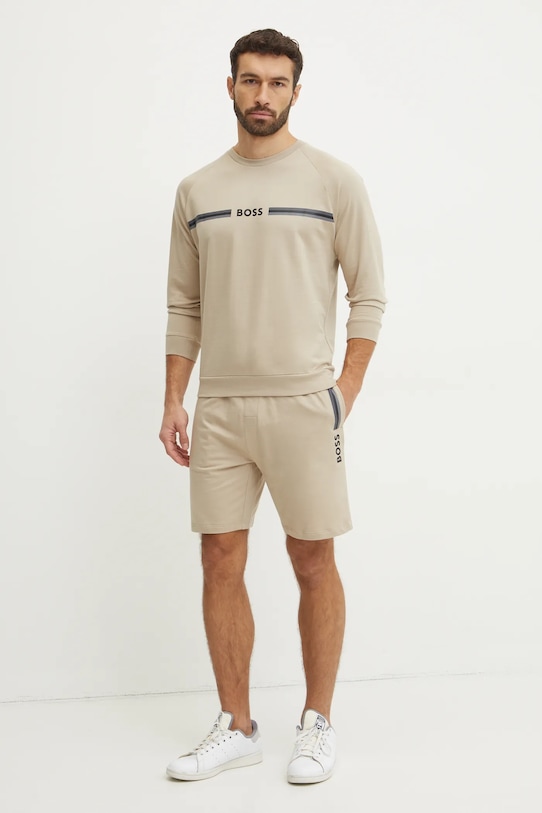Bavlněné šortky BOSS 50535837 béžová SS25