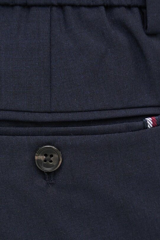 Vlnené nohavice Tommy Hilfiger tmavomodrá MW0MW36732