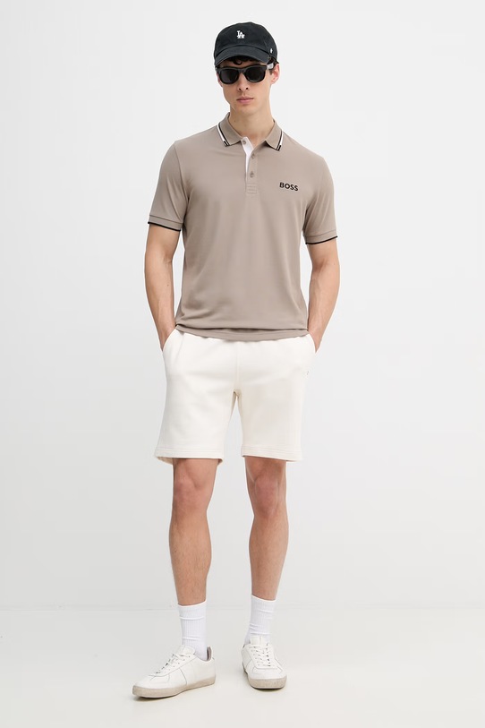 Tommy Hilfiger szorty dresowe męskie bawełniane MW0MW37240 beżowy SS26