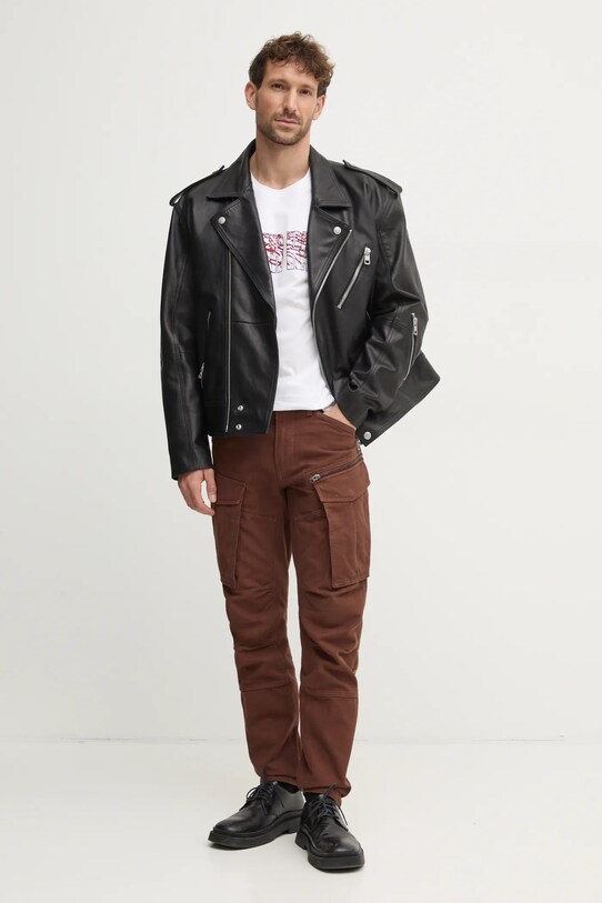 G-Star pantaloni de bumbac D02190.D752 maro SS25