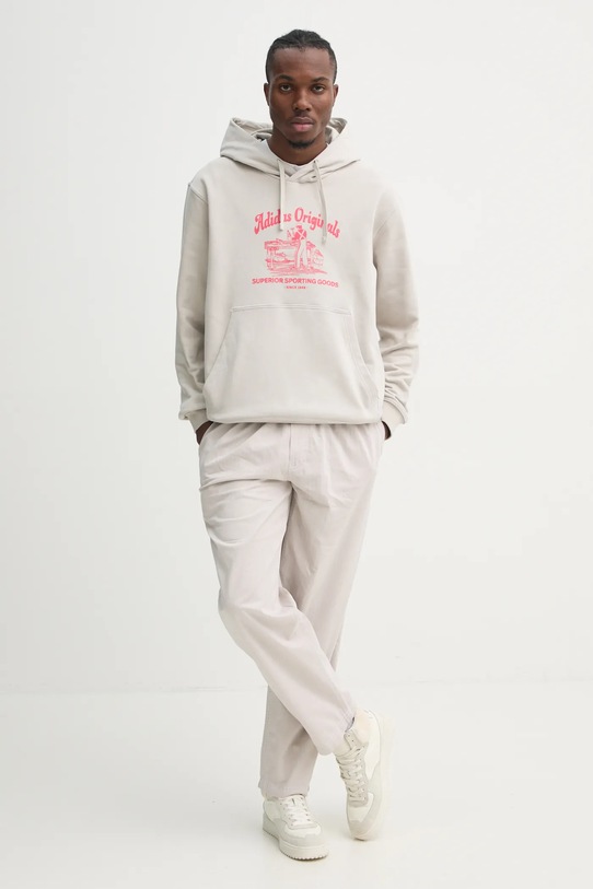 adidas Originals pantaloni de bumbac Wabash JD0673 bej SS25