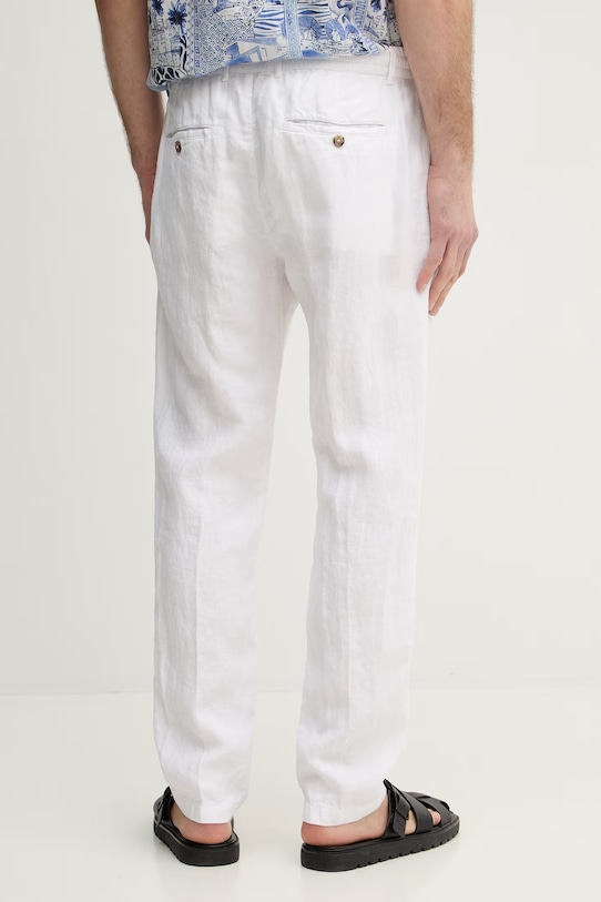 Odzież Paul&Shark spodnie lniane 25414041 biały