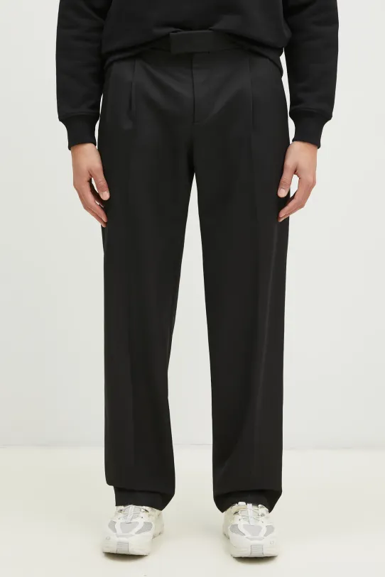 Drôle de Monsieur wool blend trousers Le Pantalon Golfeur fabric black PERM.BP165.PL127.BL