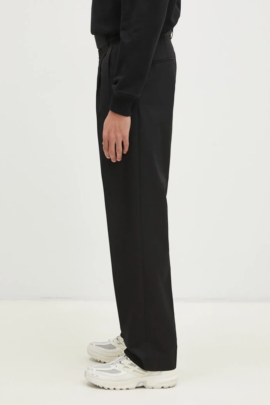 Drôle de Monsieur spodnie z domieszką wełny Le Pantalon Golfeur PERM.BP165.PL127.BL czarny SS25