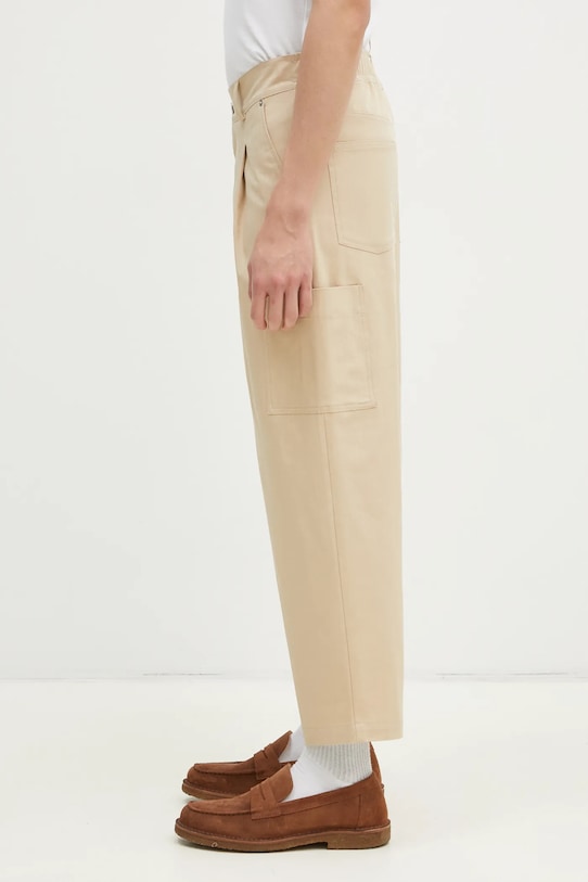 Drôle de Monsieur trousers Le Pantalon Cropped Twill F.BP155.CO206.BG beige SS25