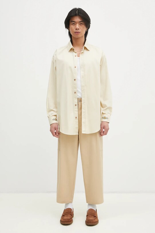 Drôle de Monsieur spodnie Le Pantalon Cropped Twill F.BP155.CO206.BG beżowy