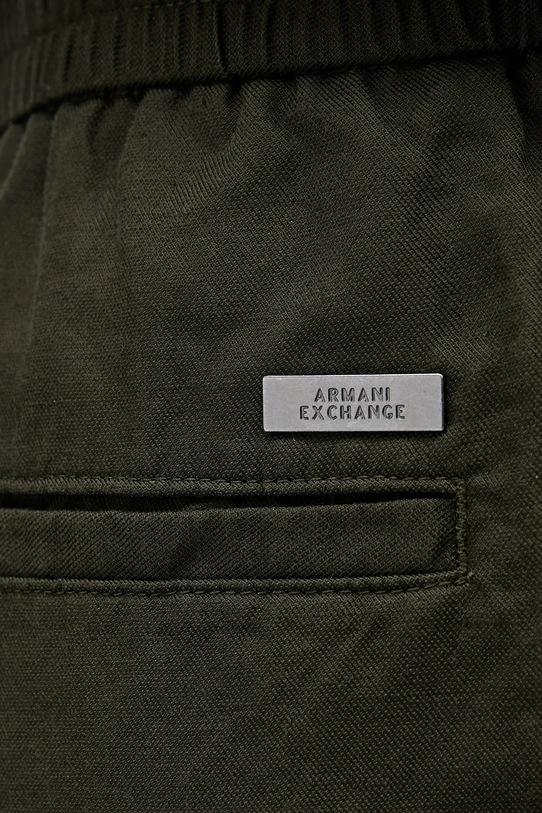 Armani Exchange spodnie z domieszką lnu zielony XM000655.AF13180