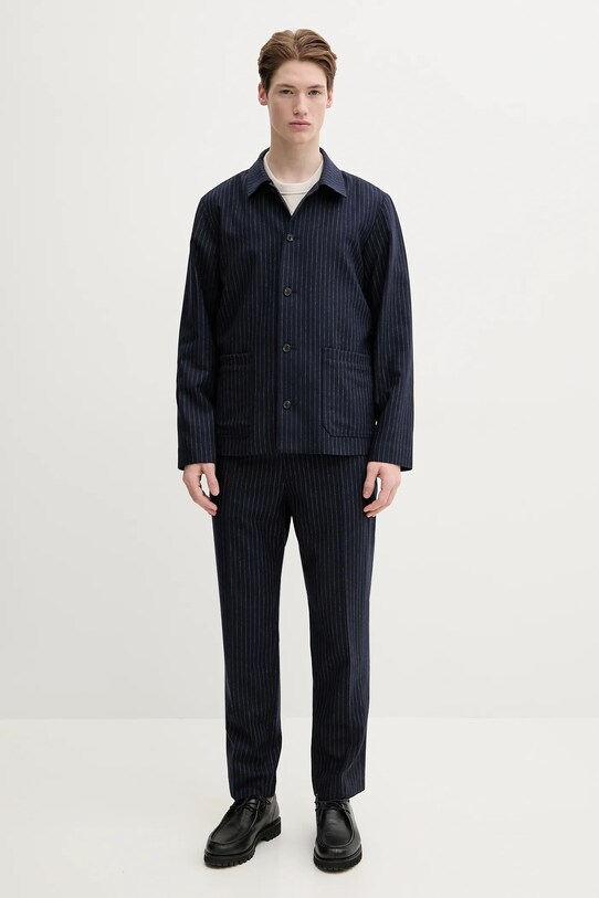 Volnene hlače A.P.C. pantalon pieter WOARO.H08394 mornarsko modra SS25